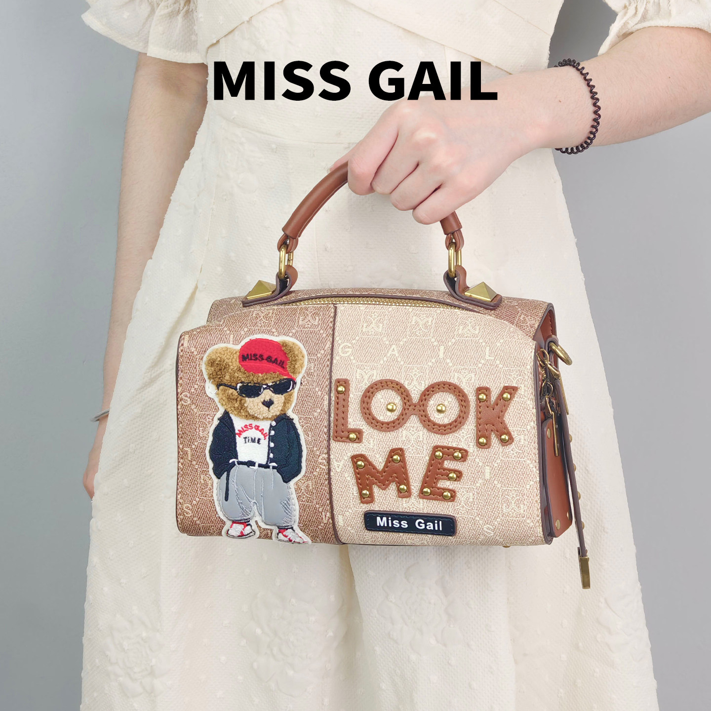 MissGail品牌2025新款刺绣潮流时尚小众设计感女士手提单肩斜挎包