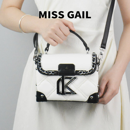 MISSGAIL撞色铆钉盒子包
