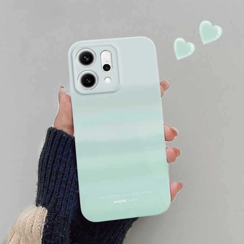 渐变果冻绿个性适用oppoReno14手机壳新款Reno14pro菲林硬壳OPPOreno14 Pro镜头全包保护套男女生简约时尚潮