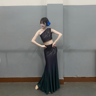 女舞裙孔雀舞鱼尾裙艺考服装 傣族舞蹈演出服装 表演服傣族舞蹈服装