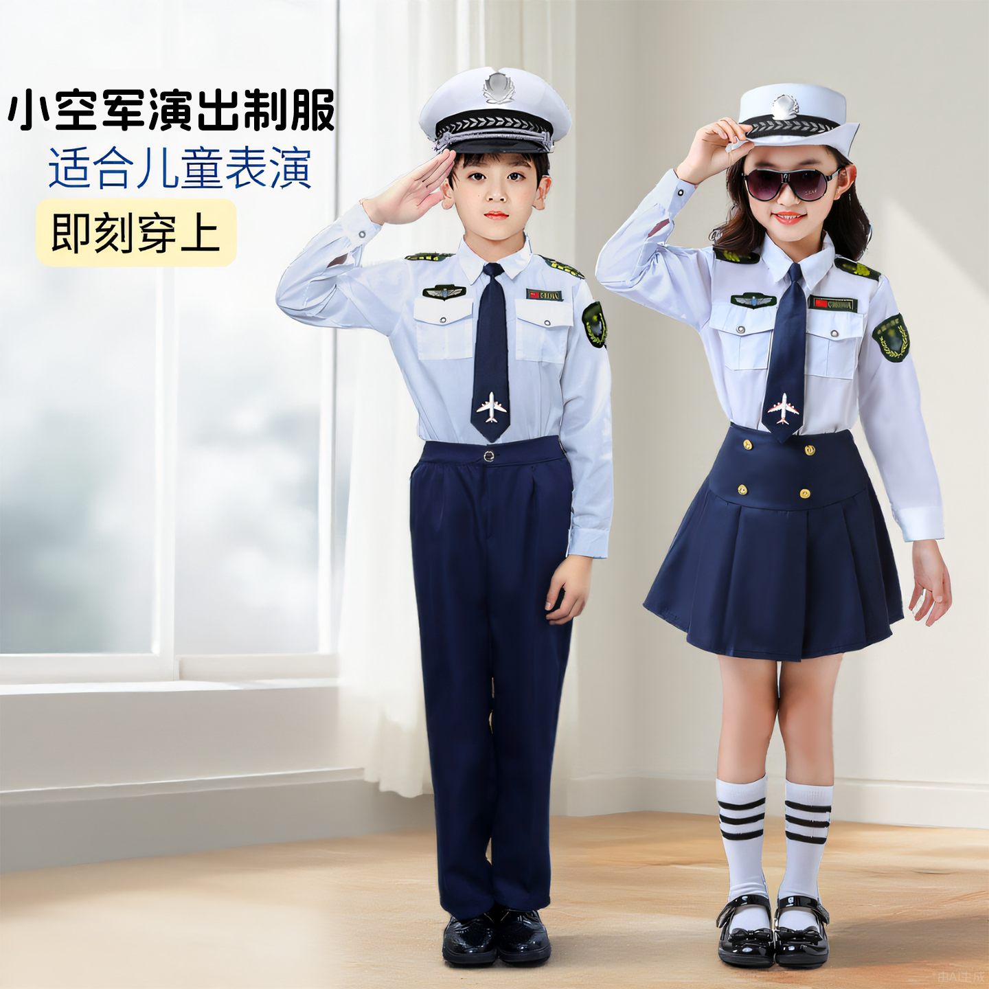儿童空军飞行员套装小学生运动会空军合唱团演出服国庆升旗手服装