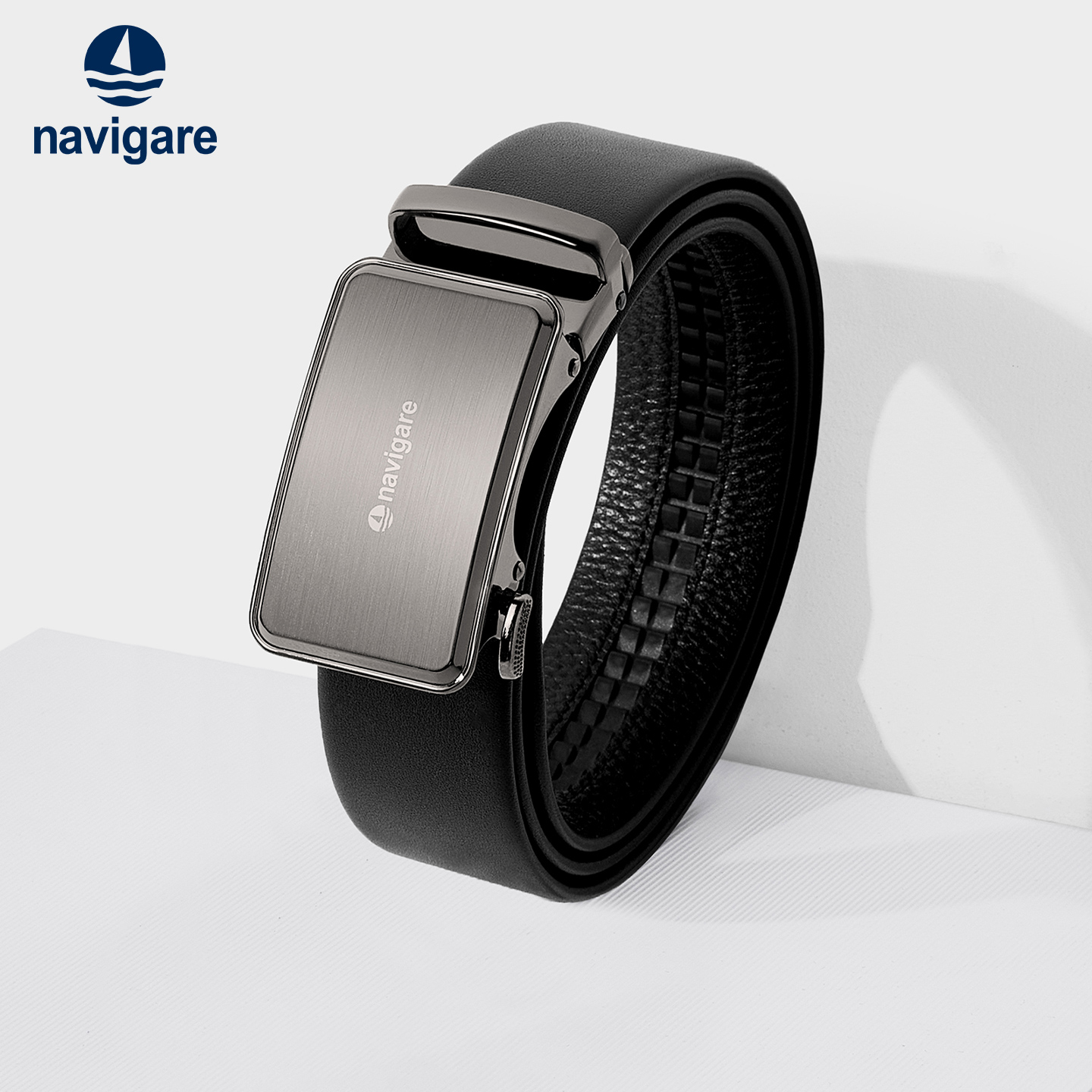 Navigare小帆船男士真皮腰带2025新款爸爸皮带商务自动扣头层牛皮