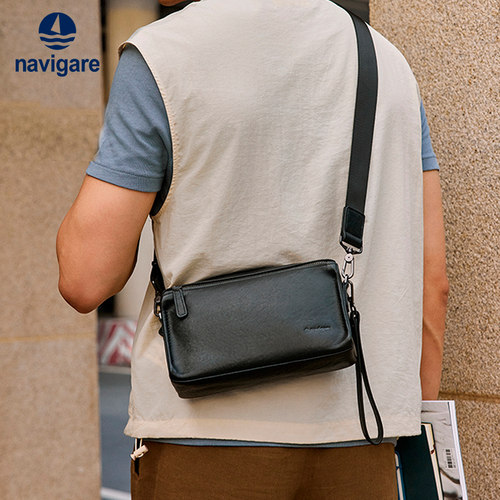 【头层牛皮柔韧耐磨】男士斜挎包