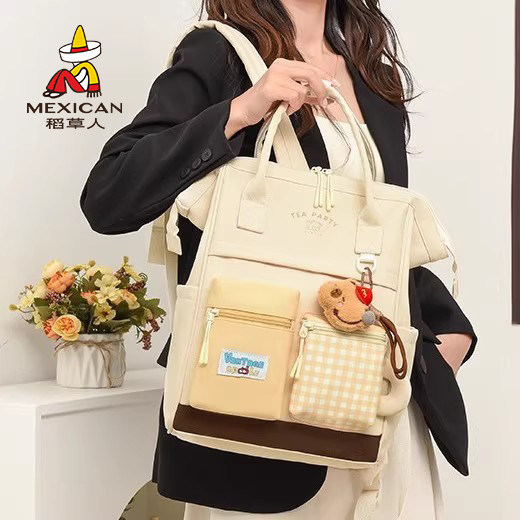 稻草人新款日系ins清新甜美可爱多兜mini背包轻便旅行春游双肩