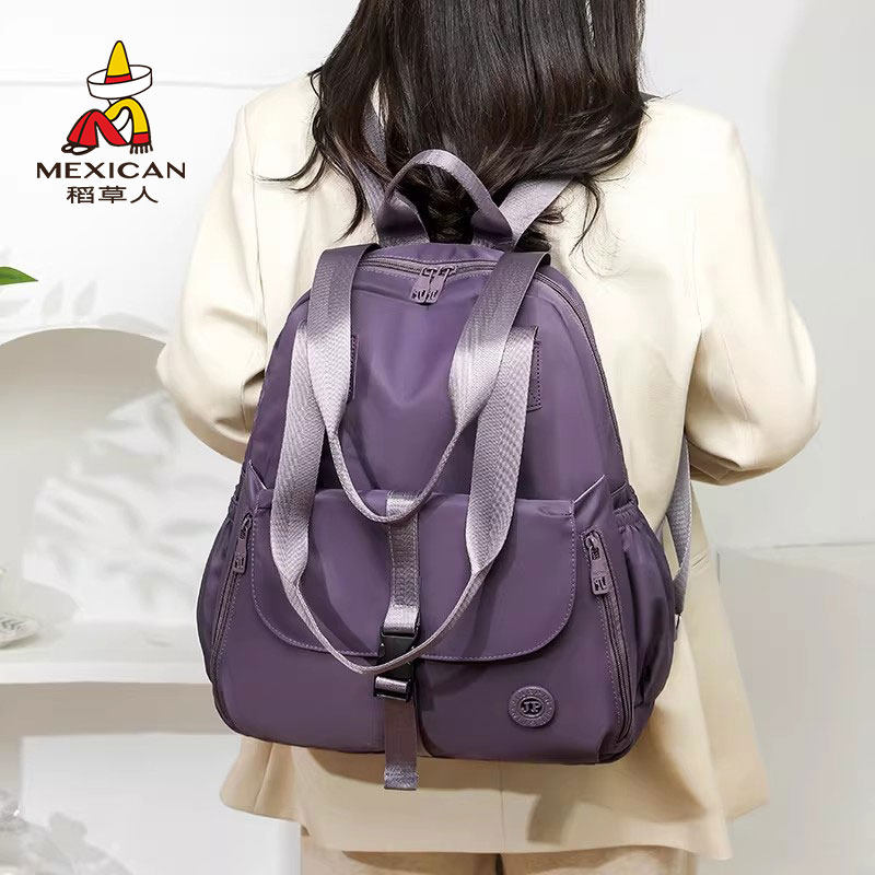 稻草人大容量双肩包2026新款时尚百搭手提包学院风学生单肩背包