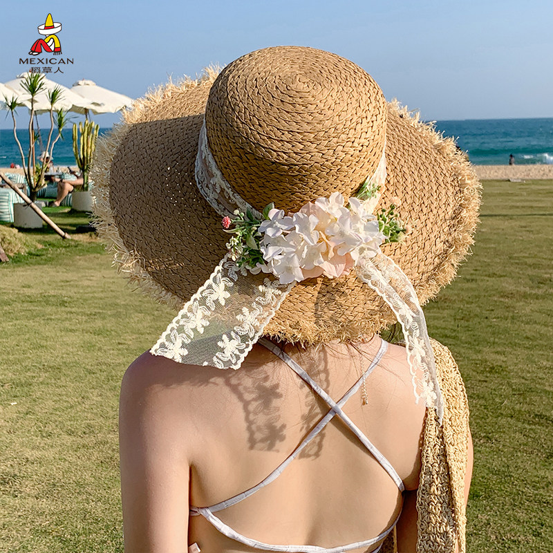 稻草人2026新款法式宽檐草帽女夏季海边度假风防晒遮阳沙滩太阳帽