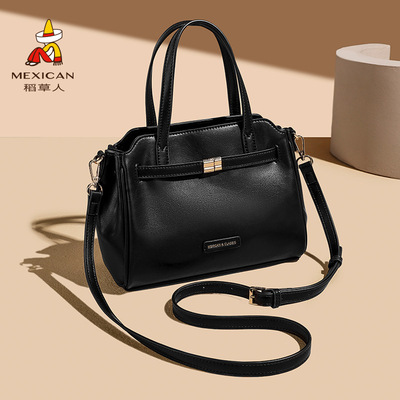稻草人真皮女包2026新款新款单肩包简约手提通勤包女士斜挎包正品