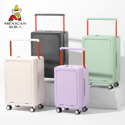稻草人前开盖行李箱登机宽拉杆女男2025新款旅行箱正品官方旗舰店