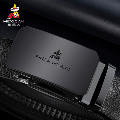 稻草人皮带男士商务2026新款真头层皮自动扣裤腰带官方旗舰店正品