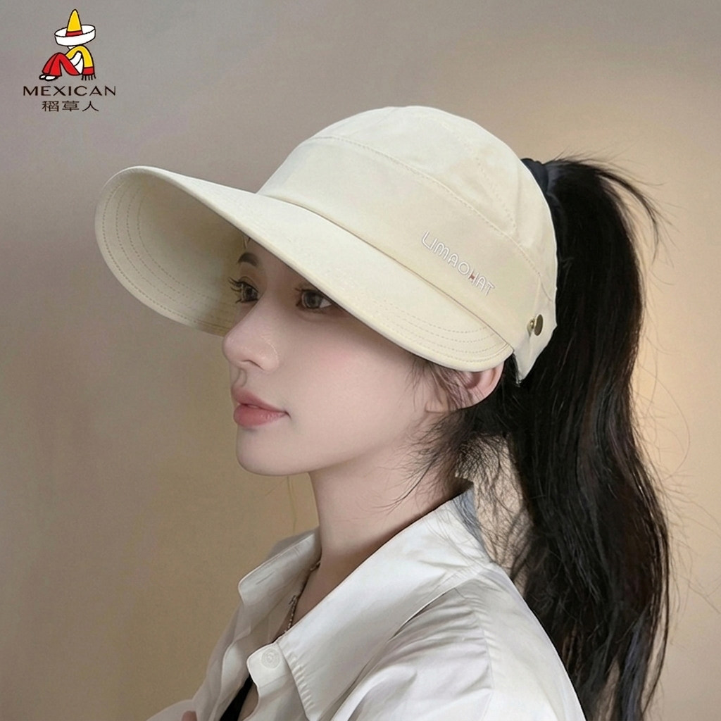 稻草人帽子女款2026新款遮阳帽女防晒空顶渔夫帽子夏户外太阳帽子