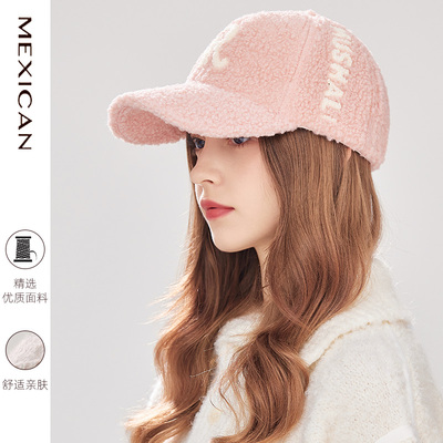 稻草人官方正品毛绒棒球帽女冬高级感男款大头围鸭舌宽帽檐显脸小