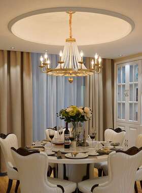 美式乡村吊意灯水晶蜡烛客厅灯法式复创厅简约餐田OWT园书古房卧