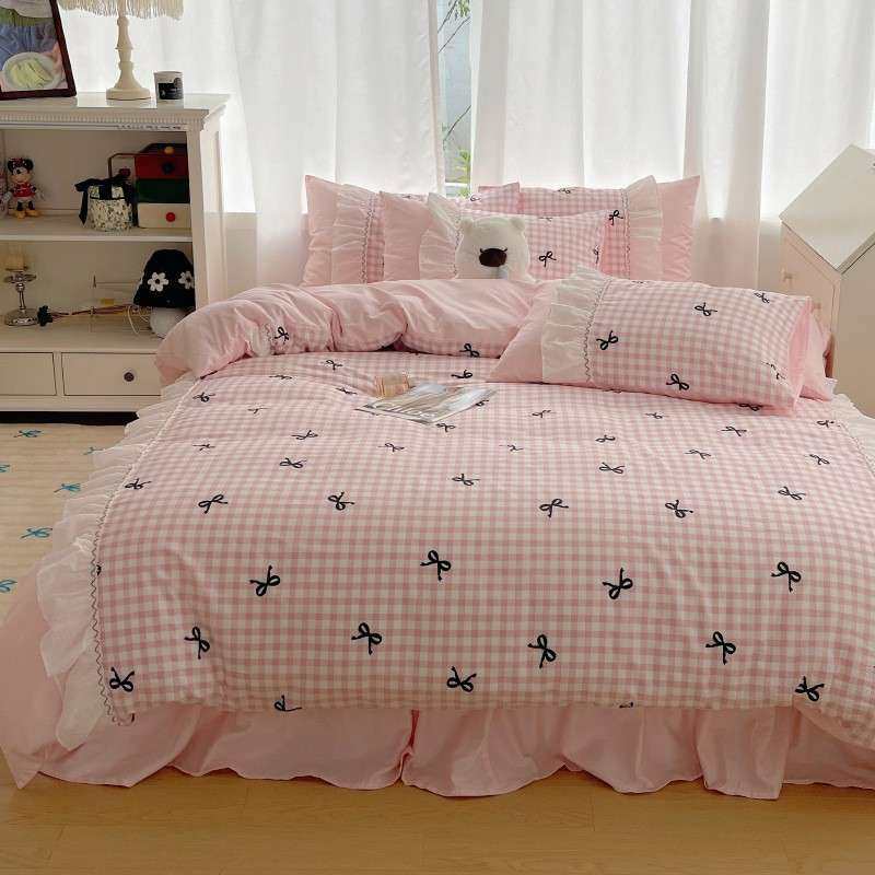 韩式公主风床裙套床套693上件全棉纯棉2026蝴蝶结四少女粉色被床,农机/农具/农膜,其它农用工具,淘宝优惠券,粉丝福利购,淘宝优惠卷