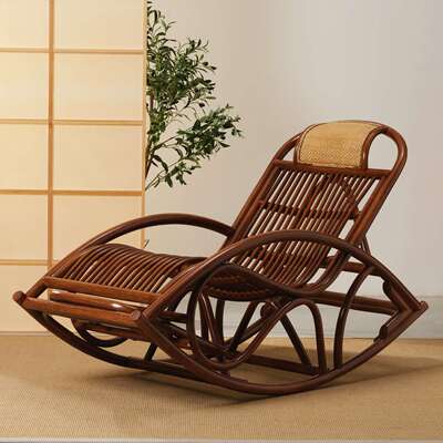 藤椅摇摇椅懒人可躺睡阳台休闲然真藤?椅躺F8787J6M椅家用老人天