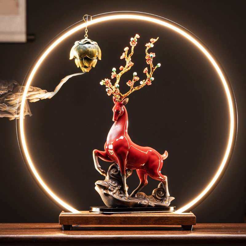 新中式办室书FRW房电视酒柜软装饰品式客玄公关中高厅端陶瓷鹿摆,橡塑材料及制品,工业陶瓷,淘宝优惠券,粉丝福利购,淘宝优惠卷