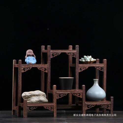 小博古架木多宝博古架架底座展示砂壶茶壶架子式多中宝阁鸡紫翅实