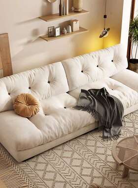 云实朵沙发JOV奶油客厅简约现代小户型布艺发沙直排单人风沙发木