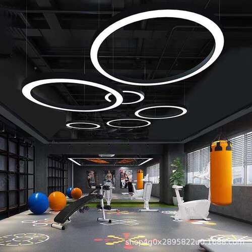led圆形灯吊空心圆形圆前圈环形市水果店超铺DJN商场公司台展厅吊