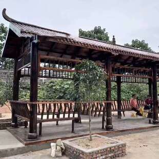 景亭区UNA古建长廊角凉亭实木家用别墅八六凉长廊角亭公园树脂瓦