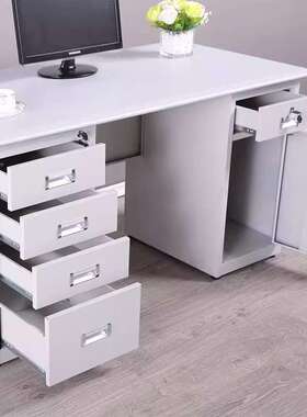 钢办公制不室加厚铁电脑桌子带GZZ-001锁皮抽屉写字台医生财务锈