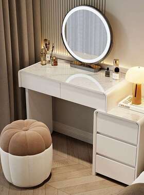 奶油风实木梳妆台卧室现代化简柜约小型复jh-x22古化妆户桌收纳一