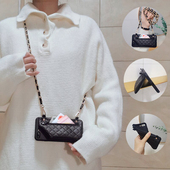 适用苹果17手机壳全包小香风iPhone16promax女款 8plus防摔零钱包 12硅胶软壳xsmax斜挎链条绳6sp