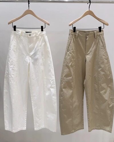 【秦岚同款神裤】正品2025夏新品棉质弯刀裤中腰工装裤MBE2PATT03