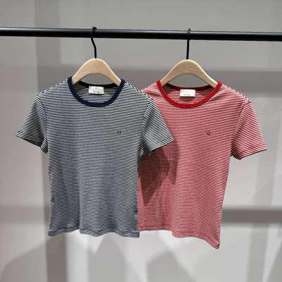 【a系列】正品2026秋新品弹力长绒棉条纹T恤MBF3TEE009