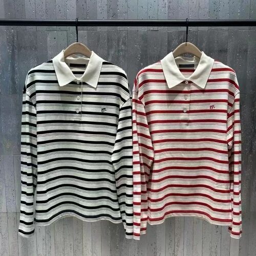 【C系列】正品2026春新品精梳棉宽松POLO衫条纹T恤MBF1TEE010