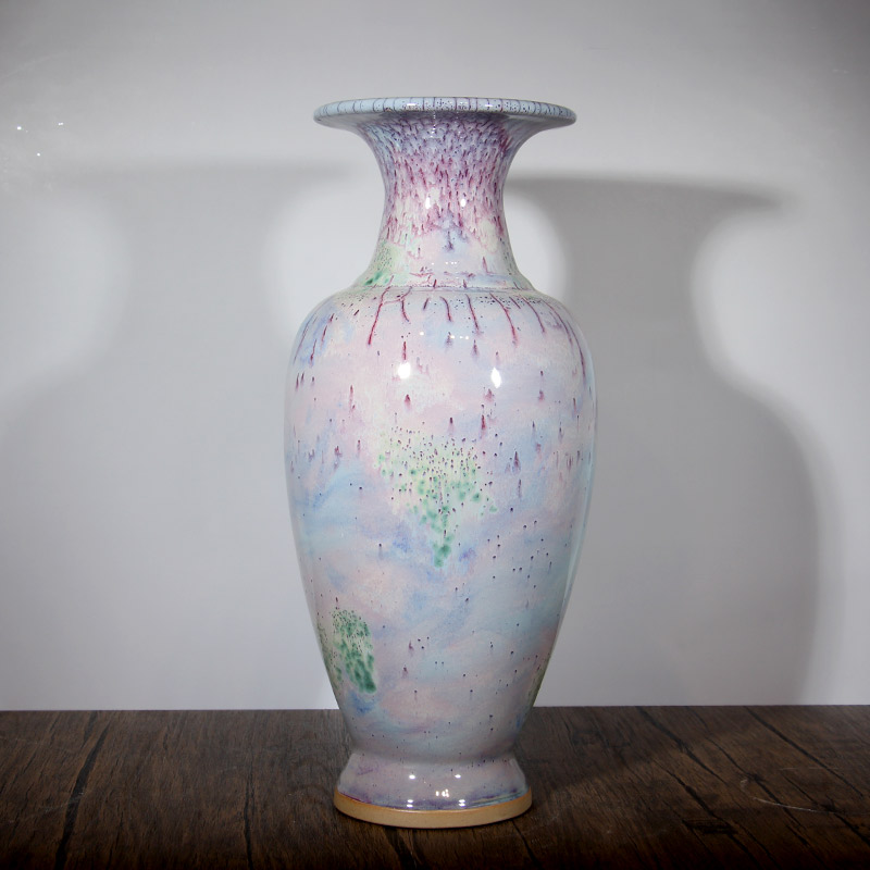 钧瓷花瓶摆件禹州神垕书房装饰收藏礼品居家艺术品紫藤釉观音瓶