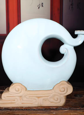 钧瓷摆件圆满如意家居玄关博古架办公室装饰品工艺陶瓷高档送礼品