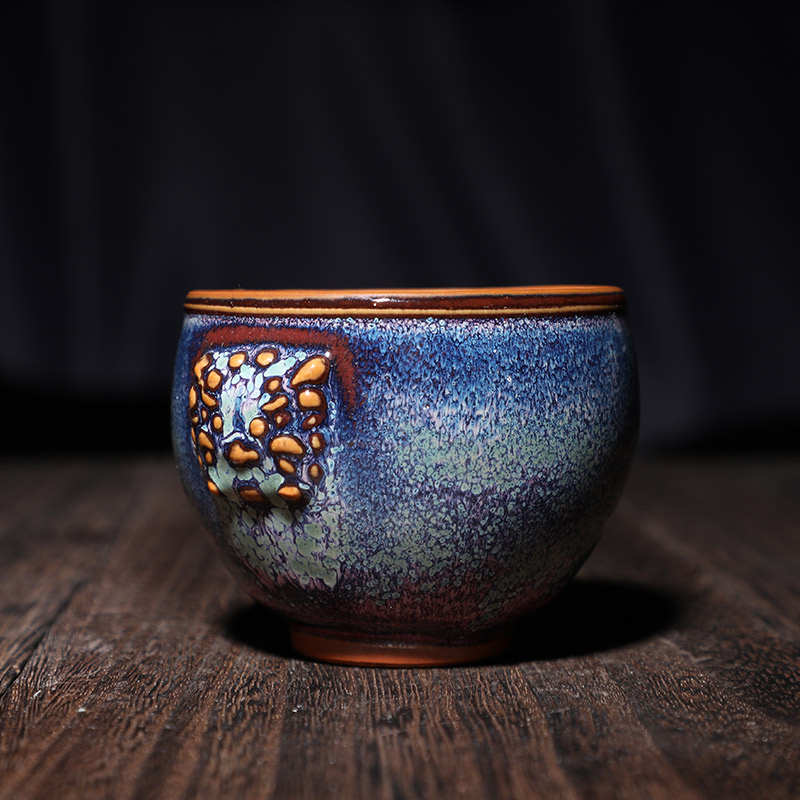 钧瓷茶杯益兽杯陶瓷品茗杯个人茶杯家用送礼主人杯创意复古泡喝茶