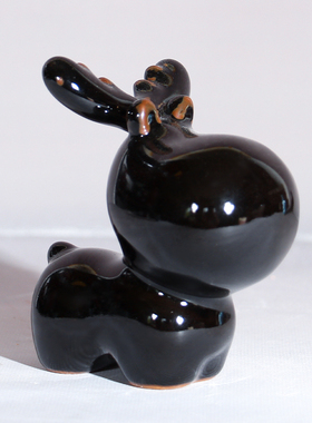 钧瓷摆件麋鹿桌面办公室文创摆件国潮装饰吉祥物送朋友爱人礼盒装