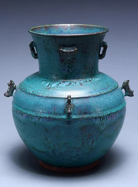 钧官窑旨禹州炭烧刘静大师炉钧釉钧瓷春秋复古青铜釉罍窑变釉镇宅