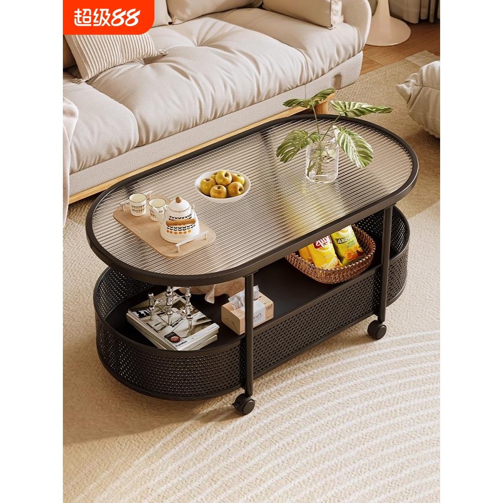 客厅奶油风床头可移动新款沙发零食小推车简约边几侧边柜置物茶几