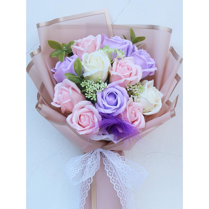 精美玫瑰香皂花花束成品教师节礼物送老师女友闺蜜母亲生日礼品