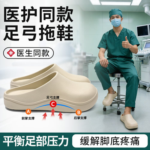 医护软底防滑包头拖鞋男厨师凉拖