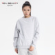 Tea Beauty简约风黑色圆领卫衣女宽松休闲长袖 上衣外套
