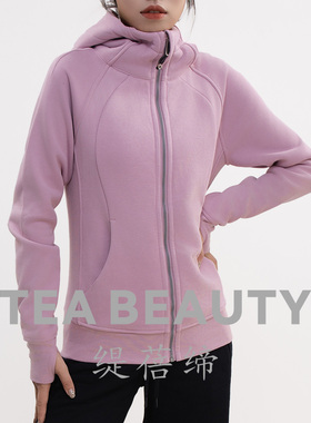 Tea Beauty缇蓓缔 N80386运动卫衣加绒修身卫衣连帽外套女秋冬款