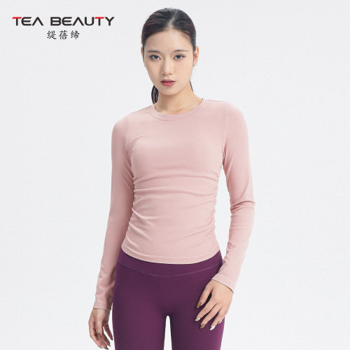 简约运动风显瘦针织长袖T恤女