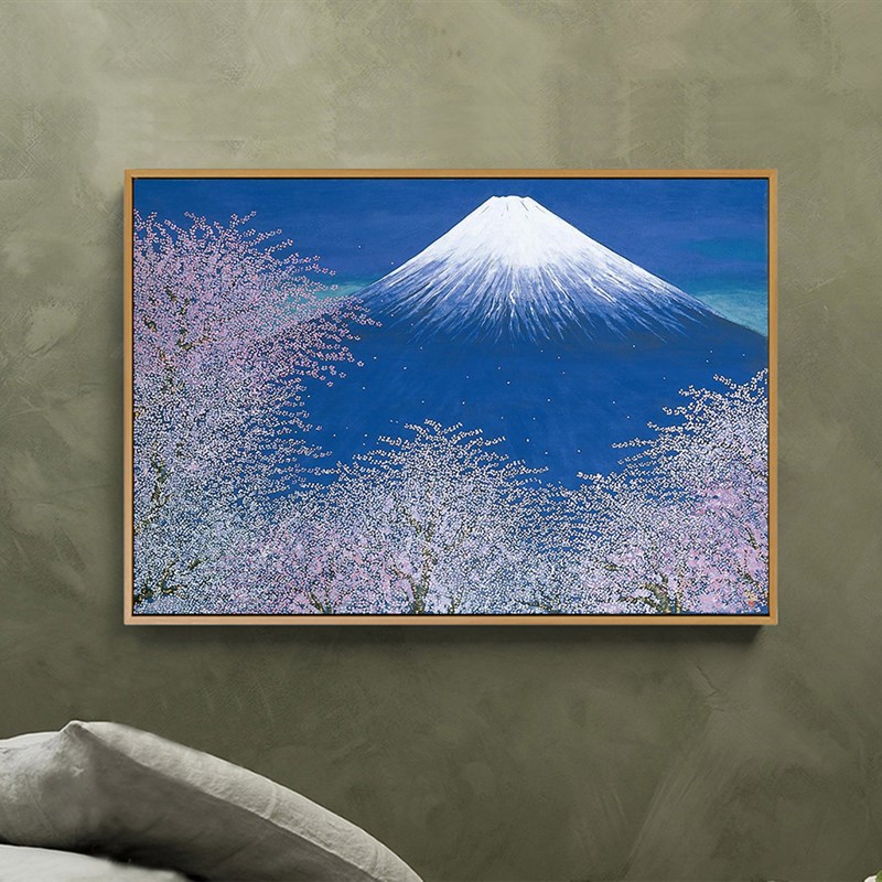 日式山水客餐厅装饰挂画新中式办公室书房背景墙卧室床头禅意壁画图片