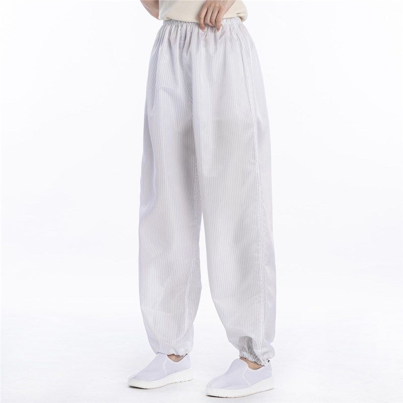 防静电裤子食品电子厂防尘无尘洁净化工业防粉尘工作裤男女白蓝色