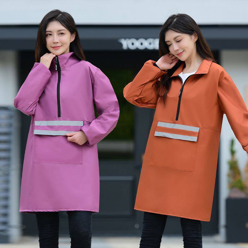 长袖围裙厨房家用防水防油做饭餐饮围腰男士反穿工作服罩衣女外穿