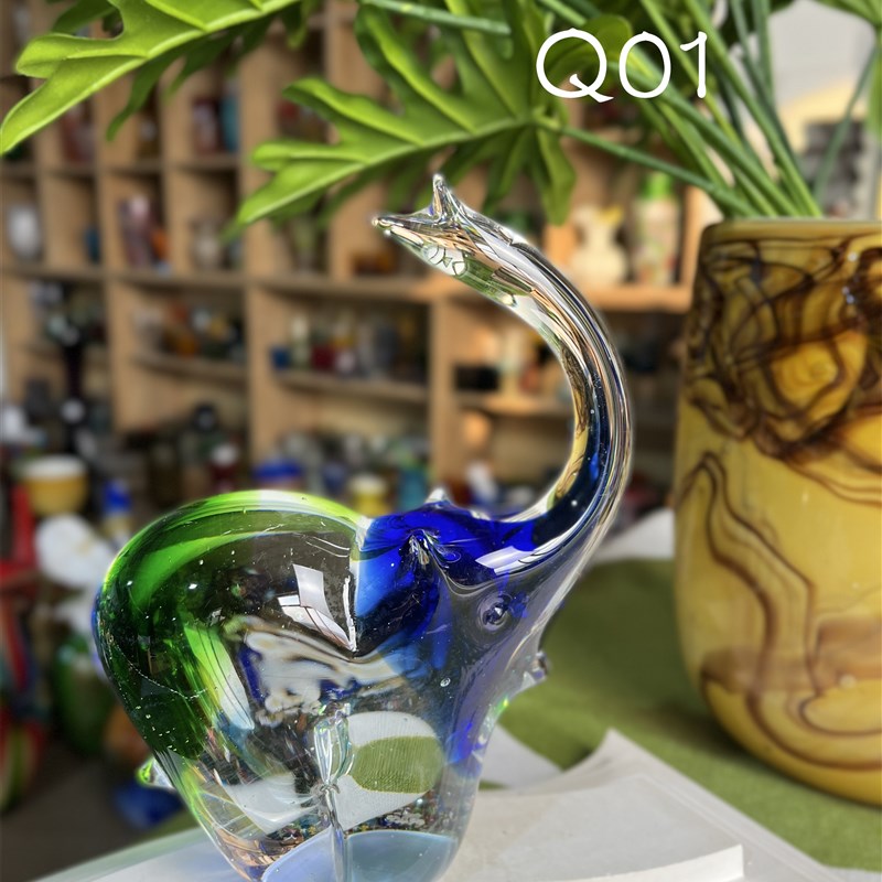卡罗尔 Q大象合集手工琉璃创意家居装饰品摆件可爱彩色礼物