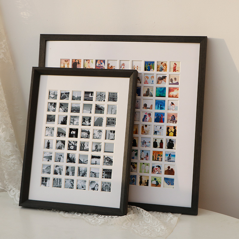 48/36/100宫格实木相框摆台结婚照片挂墙创意情侣diy定制纪念礼物