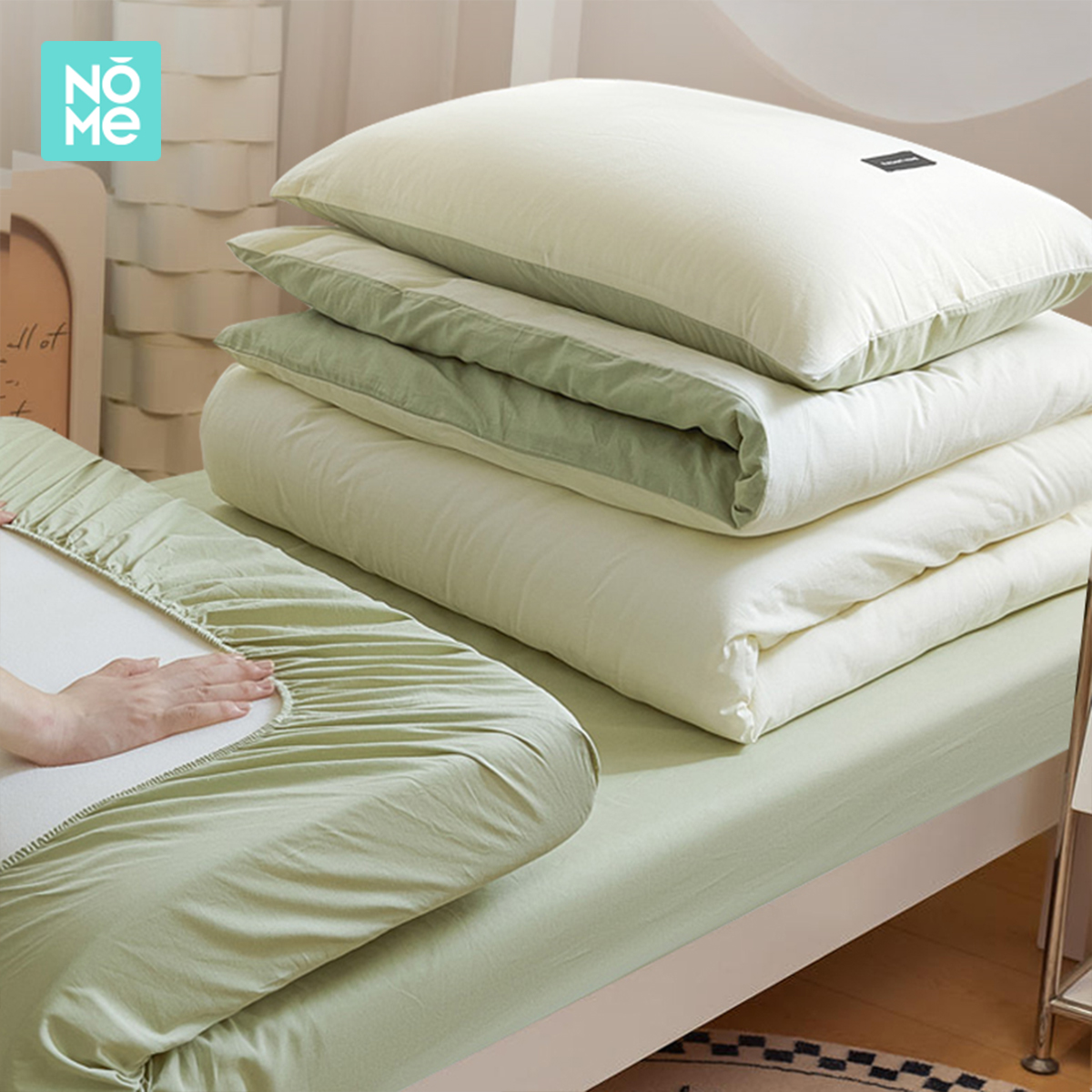 NOME学生宿舍三件套一整套被子床垫纯棉床单四件套被套六件套全棉