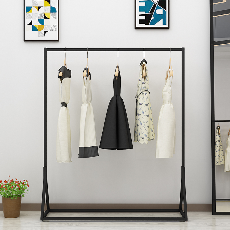 服装店展示架欧式简易侧挂衣架铁艺落地架金色婚纱礼服展架龙门架