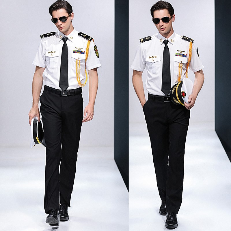 船长衬衫海员衬衣机长服发型师空少制服衬衣演出服工作服衬衫男潮