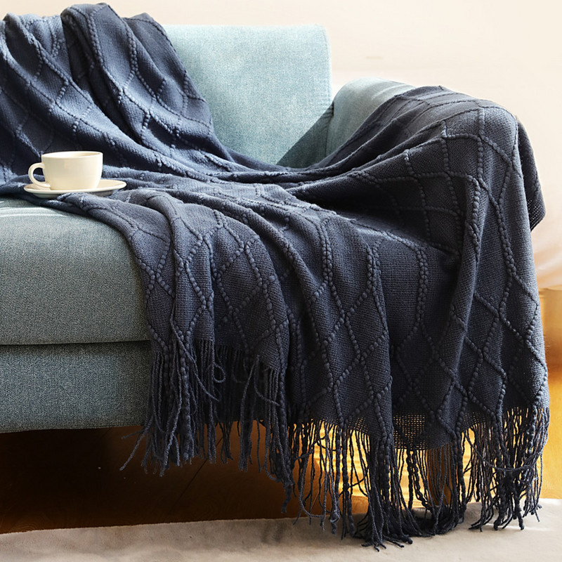 针织毯沙发毯盖毯尾床毯沙发搭巾北欧毛线毛毯冬季办公室午睡毯