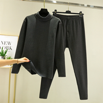 德绒男士保暖内衣秋冬套装加绒加厚无痕大码双面磨毛发热秋衣秋裤